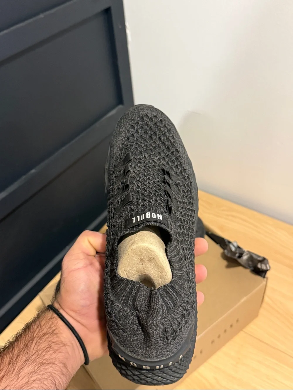 NOBULL Black Knit Slip-On Running Shoes